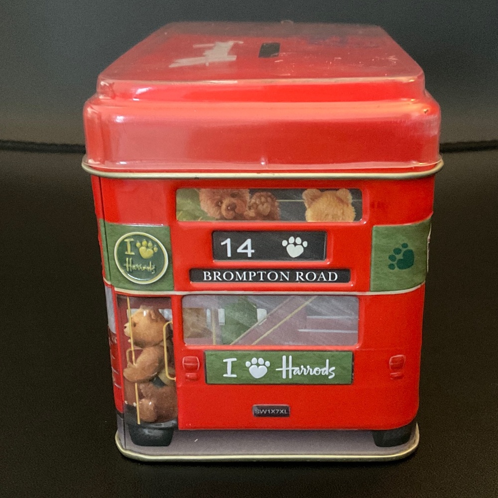 London red bus coin bank, empty tin, 4 x 5 - Picture 2 of 7